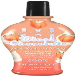Brown Sugar Peaches & Cream 400X Double Dark Black Chocolate Bronzing Whip Tanning Lotion Ultra Rich Skin Softening Formula for Deep, Long-Lasting Color 7.5 oz