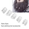 01 02 015 Bead Dreadlocks, Multipurpose Strong Spring Hair Cuffs Retro Style Viking for Weeding for Party(Silver) view 2