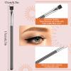 6 Pieces Flat Eyeliner Eyebrow Concealer Brush Small Flat Definer Brow Flat Concealer Brush Firm Stiff Eyeshadow Brush Synthetic Bristle Precision Lash Liner for Defining Shaping Eyebrows Makeup view 2