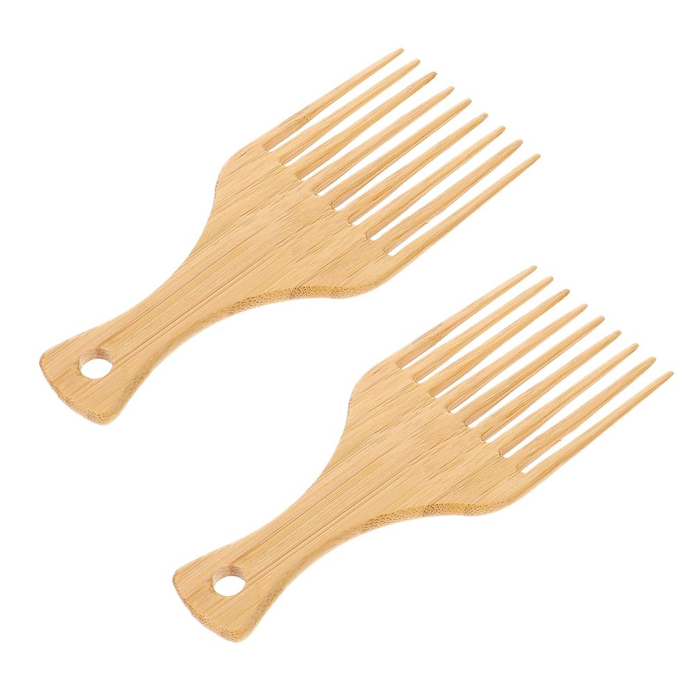 KALLORY 2pcs Wide-tooth Oil Combs for Men Durable Hair Styling Combs for Curly Wet and Dry Hair for Daily Use and Travel