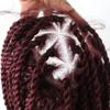 31" Hand-Braided 4.75X12.5" Swiss Lace Front Twist Braids Wigs with Baby Hair Natural Looking Premium Quality Kanekalon Synthetic Lightweight Box Braided Wig for Black Women (#1B/99JT Black Mix Wine view 3