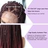 31" Hand-Braided 4.75X12.5" Swiss Lace Front Twist Braids Wigs with Baby Hair Natural Looking Premium Quality Kanekalon Synthetic Lightweight Box Braided Wig for Black Women (#1B/99JT Black Mix Wine view 4