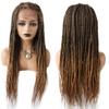 31" Hand-Braided 4.75X12.5 Swiss Lace Front Twist Braids Wigs with Baby Hair Natural Looking Premium Quality Synthetic Lightweight Box Braided Wig for Black Women (#1B/27T Black Mix Blonde) view 1