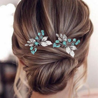 Earent Turquoise Hair Accessories Bridal Hair Pins for Women