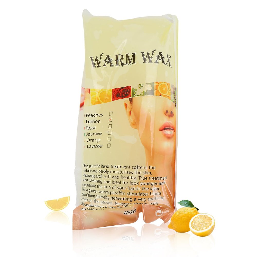 Paraffin Wax Refills, Paraffin Wax Bath, Paraffin Wax Machine Refills for Nourishing Hand Feet, Peach Lemon Scented Paraffin Wax Blocks for Home Beauty Salon 450g (lemon)