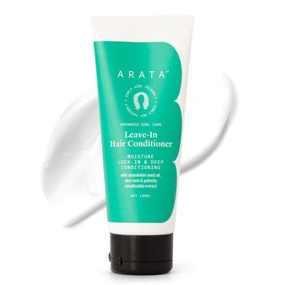 Arata Advanced Curl Care Leave-In Conditioner (100 ML) | Moisturizes & Deep Conditions For Soft Curls | Abyssinian Seed Oil, Aloe Vera & Pelvetia Canaliculata | Repairs & Conditions | CG Approved