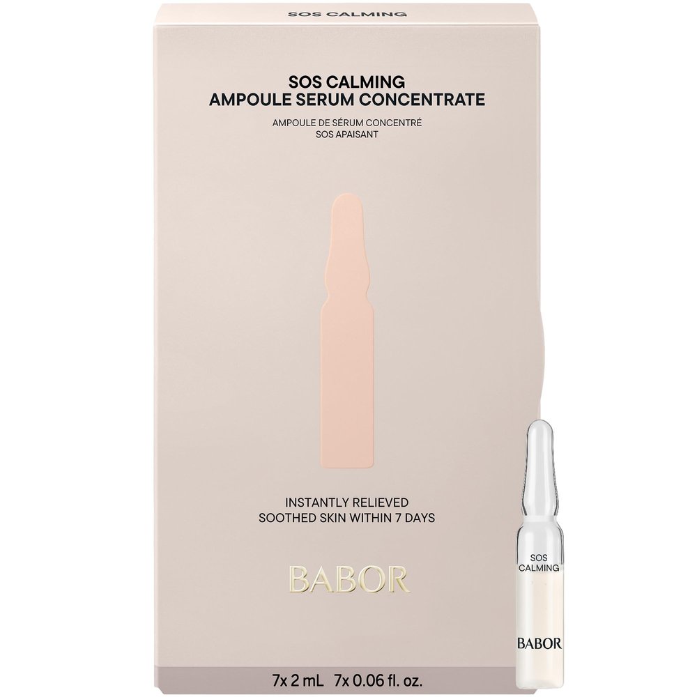BABOR SOS Calming Ampoule Serum Concentrates, Soothing Serum to Treat Irritated Skin, Reduce Redness and Strengthen Skin Barrier, 7 Day Treatment