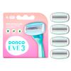 Dorco EVE 3 Razors for Women, Quick & Easy Shaving, 3 Curved Blades with Aloe Vera Moisture Bar, 4 Cartridge Refills (No Handle Included) view 1