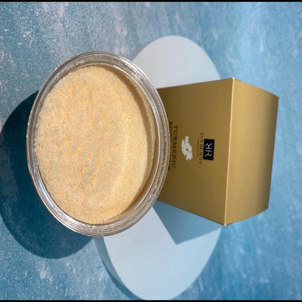 R.R Lux Turmeric and Dead Sea Salt Scrub perfect for Exfoliating, Detoxifying, Moisturizing, Fading Dark spots and Controlling Acne