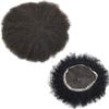 Afro Curly Toupee for Black men African American Human Hair Replacement Black Mens Curly Toupee Full French Lace Toupee for Men Man Weave Hair Unit 1B# Natural Black/Off Black-6MM Afro Wave Curl view 1