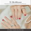 ohora Semi Cured Gel Nail Strips (N Brilliant) - Red, Patterned, Works with Any UV/LED Lamps, Salon-Quality, Long Lasting, Easy to Apply & Remove - Includes 2 Prep Pads, Nail File & Wooden Stick view 2