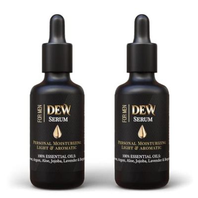 Dew Serum Penile Moisturizer Serum for Dry Skin - Dermatologist Approved - Essential Oils Help Relieve Soreness, Itching - Moisturizing Health Care Cream for Men (2 bottles).