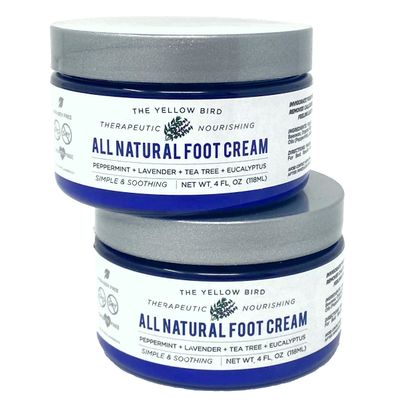 Yellow Bird Foot Cream 2 Pack Bundle - Natural Dry & Itchy Feet Repair Balm. Foot Moisturizer with Organic Ingredients and Essential Oils