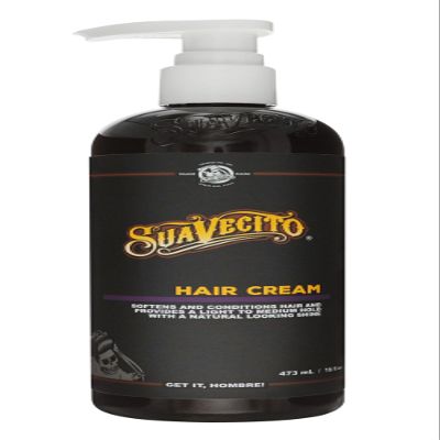 Suavecito Hair Cream Pump Bottle Medium Shine All Day Light Hold (16 oz)