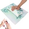 Nail Pillow Hand Rest Cushion Set, PU Leather Manicure Pillow and Nail Rest Cushion Nail Art Tools for Salon Home Use,green leaf pattern view 2
