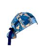 Turn Up Ponytail Medical Scrub Cap - Bright Ocean Sea Life. - Bouffant Scrub Hats, Unisex Surgical Caps, Dr. Hats, Nurses Hats. Scrub Hat for Women & Men tie Back | Working Cap with Holder view 1