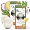 Bath Bombs Tropical Coconut Saavy Naturals - Clean, Plant Based Ingredients- Made in USA-Organic Bath Bombs Gentle Formula, Foaming Fizz Bubbles, Gift for Women and Kids, 6 Oz Each, 2 Pack view 1