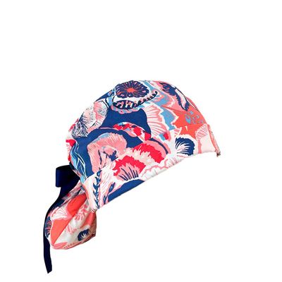 Turn Up Ponytail Medical Scrub Cap - Interplay Paisleys. - Ponytail Scrub Hats, Bouffant, Unisex Surgical Caps, Dr. Hats, Nurses Hats. Scrub Hat for Women & Men tie Back | Working Cap with Holder