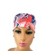 Turn Up Ponytail Medical Scrub Cap - Interplay Paisleys. - Ponytail Scrub Hats, Bouffant, Unisex Surgical Caps, Dr. Hats, Nurses Hats. Scrub Hat for Women & Men tie Back | Working Cap with Holder view 3