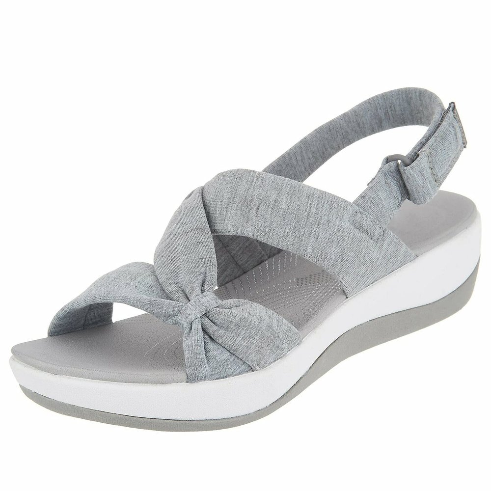 Comfortable Wedge Sandals for Women Novelty Casual Soft Straps Hook and Loop Open Toe Platform Sandals Summer Lightweight Breathable Outdoor Shoes Grey