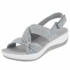 Comfortable Wedge Sandals for Women Novelty Casual Soft Straps Hook and Loop Open Toe Platform Sandals Summer Lightweight Breathable Outdoor Shoes Grey view 1