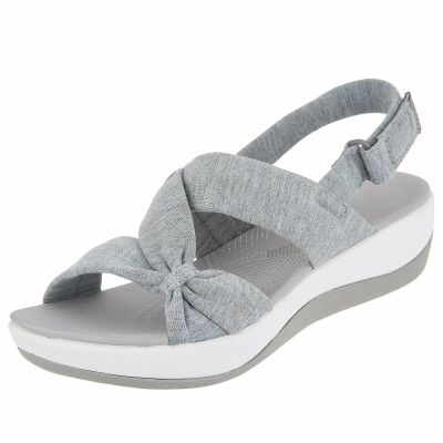 Comfortable Wedge Sandals for Women Novelty Casual Soft Straps Hook and Loop Open Toe Platform Sandals Summer Lightweight Breathable Outdoor Shoes Grey