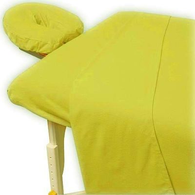 Dazzles Collection Massage Table Sheet Set 3-Piece 100% Egyptian Cotton, 600-Thread Count Breathable and Soft ( Yellow Solid )