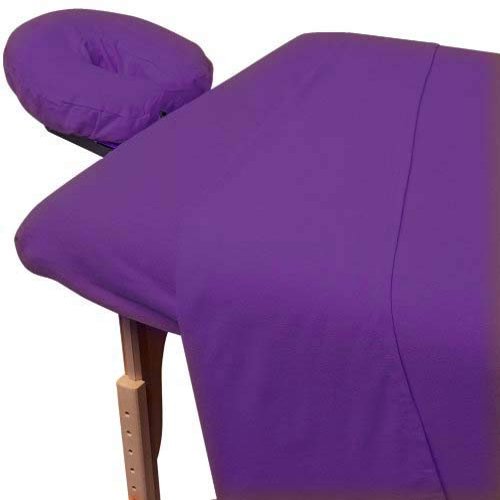 Dazzles Collection Massage Table Sheet Set 3-Piece 100% Egyptian Cotton, 600-Thread Count Breathable and Soft ( Purple Solid )