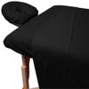 Dazzles Collection Massage Table Sheet Set 3-Piece 100% Egyptian Cotton, 600-Thread Count Breathable and Soft ( Black Solid ) view 1