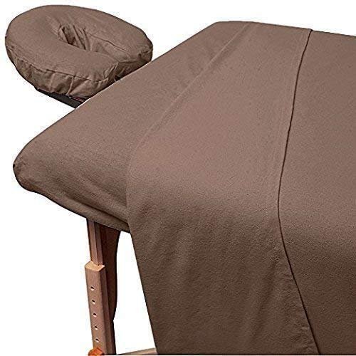 Dazzles Collection Massage Table Sheet Set 3-Piece 100% Egyptian Cotton, 600-Thread Count Breathable and Soft ( Taupe Solid )