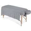 Dazzles Collection Massage Table Sheet Set 3-Piece 100% Egyptian Cotton, 600-Thread Count Breathable and Soft ( Silver Grey Solid ) view 2