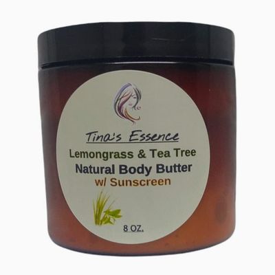 Tina's Essence Lemongrass-Tea Tree Natural Body Butter w/Sunscreen 8 oz.