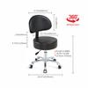 Lilfurni Swivel Rolling Stool Round Chair,Thick Sturdy Padding,Adjustable Stool with Wheels for Doctor,Medical,Massage Salon,Office,Shop(Black) (with Back, Black) view 3