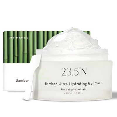 23.5N Bamboo Ultra Hydrating Gel Mask 3.4 fl. oz. (100 mL) Lightweight Jelly Hydration for Dry & Dehydrated Skin, Makeup-Ready Skin, Made in Taiwan