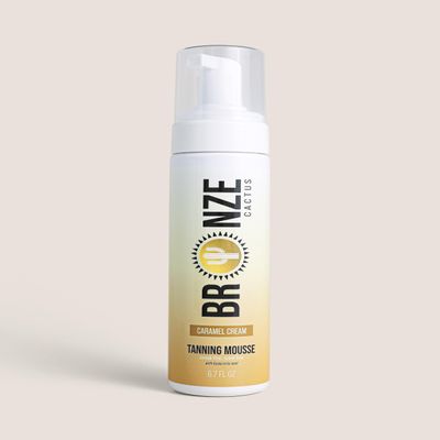 Bronze Cactus Caramel Cream Self Tanning Mousse  Vegan & Dermatologist Tested | Natural Ingredients | Unscented Formula for Face & Body | Smooth, Streak-Free Glow for All Skin Types | 6.7 fl oz