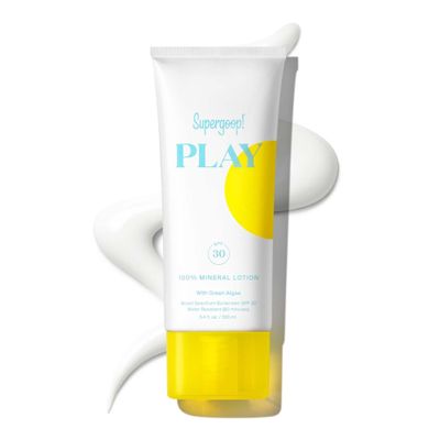 Supergoop! PLAY Mineral Lotion - 3.4 fl oz - Broad Spectrum SPF 30 Sunscreen for Face & Body - Lightweight, Fast Absorbing + Water-Resistant - With Green Algae