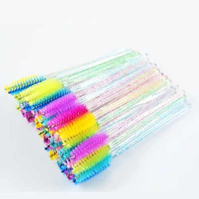 Alluring Disposable Curved Head Mascara Wands/Brushes Eyelash Extension - Color Brushes (MultiColor 50 pcs)