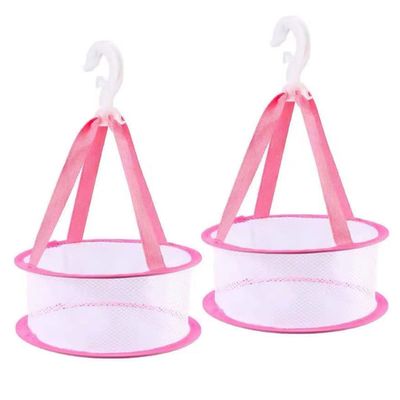 Uugood 2 x mini mesh drying rack, hanging drying net for cleaning makeup tools, cosmetic brushes sponges dry basket (2 x Pink)
