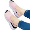 oiangi Slingback Sandals for Women Summer Comfy Open Toe Ankle Strap Hook&Loop Wedge Sandals Solid Shallow Mouth Casual Non-Slip Platform Beach Shoes Pink view 4
