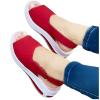oiangi Slingback Sandals for Women Summer Comfy Open Toe Ankle Strap Hook&Loop Wedge Sandals Solid Shallow Mouth Casual Non-Slip Platform Beach Shoes Red view 4