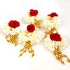 5 X Artificial Rubber band, Gajra With Rose, Mogra & Golden latkan Hair Accessories For Functions, Weddings Used By Women/Girls By Tradebulk view 4