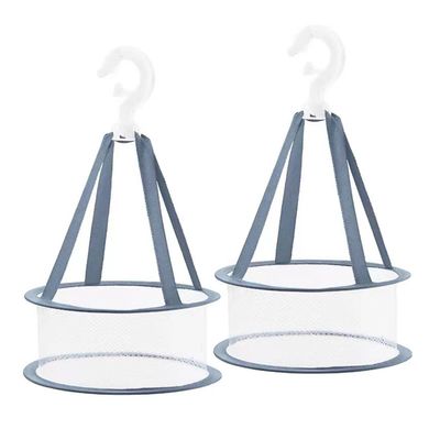 Uugood 2 x Mini Mesh Drying Rack Basket, Hanging Drying Net for Cleaning Makeup Tools, Cosmetic Brushes Sponge Dry Basket (2 x Grey)