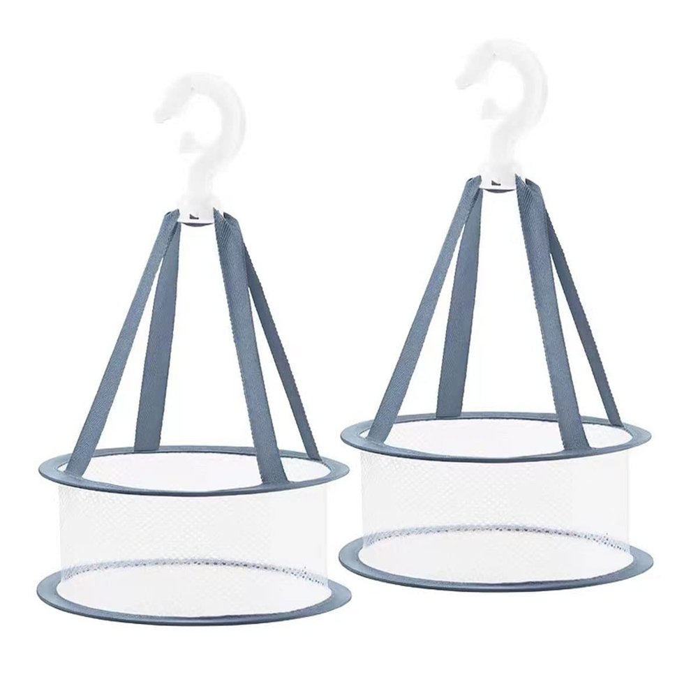 Uugood 2 x Mini Mesh Drying Rack Basket, Hanging Drying Net for Cleaning Makeup Tools, Cosmetic Brushes Sponge Dry Basket (2 x Grey)