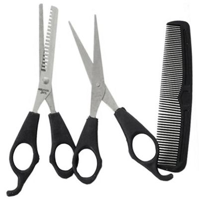 6 Pc Haircut Trimmer Shears Scissors Comb Hairdresser Barber Set Hair Shaver Kit