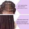 31" Hand-Braided 5.5X3.5 Swiss Lace Front Lightweight Twist Braids Wigs Micro Cornrow Half Box Heat Friendly African Hair with Baby Hair Lace Braided for Black Women #1B/99JT Black Mix Wine Red view 2