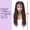 31" Hand-Braided 5.5X3.5 Swiss Lace Front Lightweight Twist Braids Wigs Micro Cornrow Half Box Heat Friendly African Hair with Baby Hair Lace Braided for Black Women #1B/99JT Black Mix Wine Red view 3