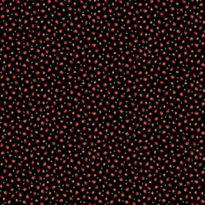 Timeless Treasures Strawberry Fields C1048 Black Mini Strawberry Toss