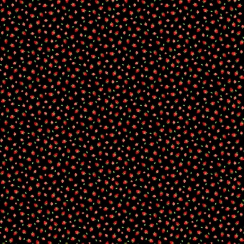 Timeless Treasures Strawberry Fields C1048 Black Mini Strawberry Toss