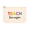 Andaz Press Teacher Appreciation Cosmetic Bags, Teach Love Inspire, Canvas Makeup Bag & Accessories, Teacher Pouch Bag Teacher Zipper Pouch Teacher Appreciation Gifts, 9x 6.5, 1-Pack view 1
