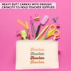 Andaz Press Teacher Appreciation Cosmetic Bags, Boho Aesthetic Bag, Canvas Makeup Bag & Accessories, Teacher Pouch Bag Teacher Zipper Pouch Teacher Appreciation Gifts, 9x 6.5, 1-Pack view 4